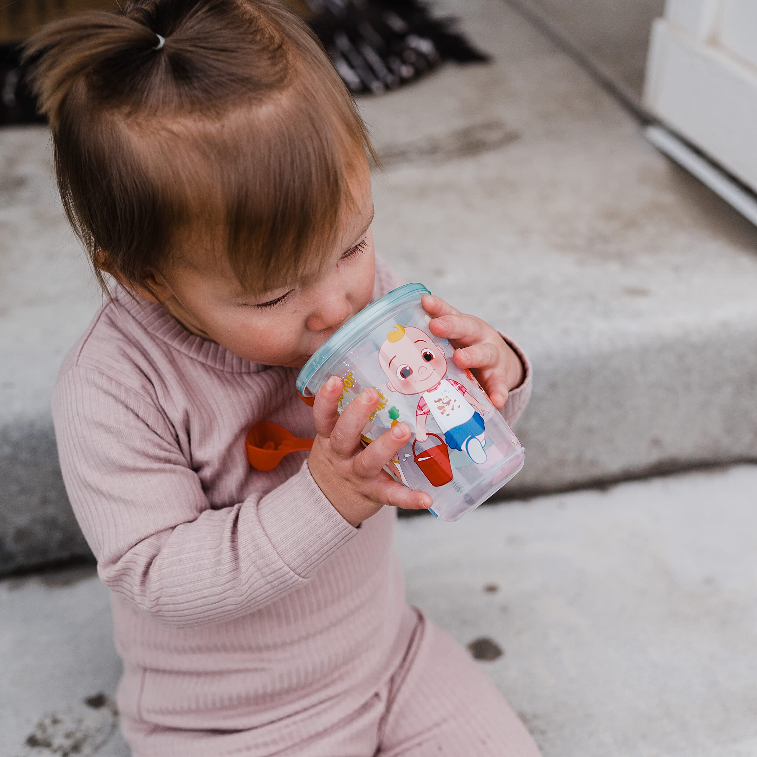 The First Years Cocomelon Take & Toss Toddler Sippy Cups - 10oz Spill-Proof Baby Cups with Snap-On Lids & Travel Caps - BPA-Free Kids Drinking Cups for Home, Daycare & Travel - 8-Pack Cocomelon Party Supplies