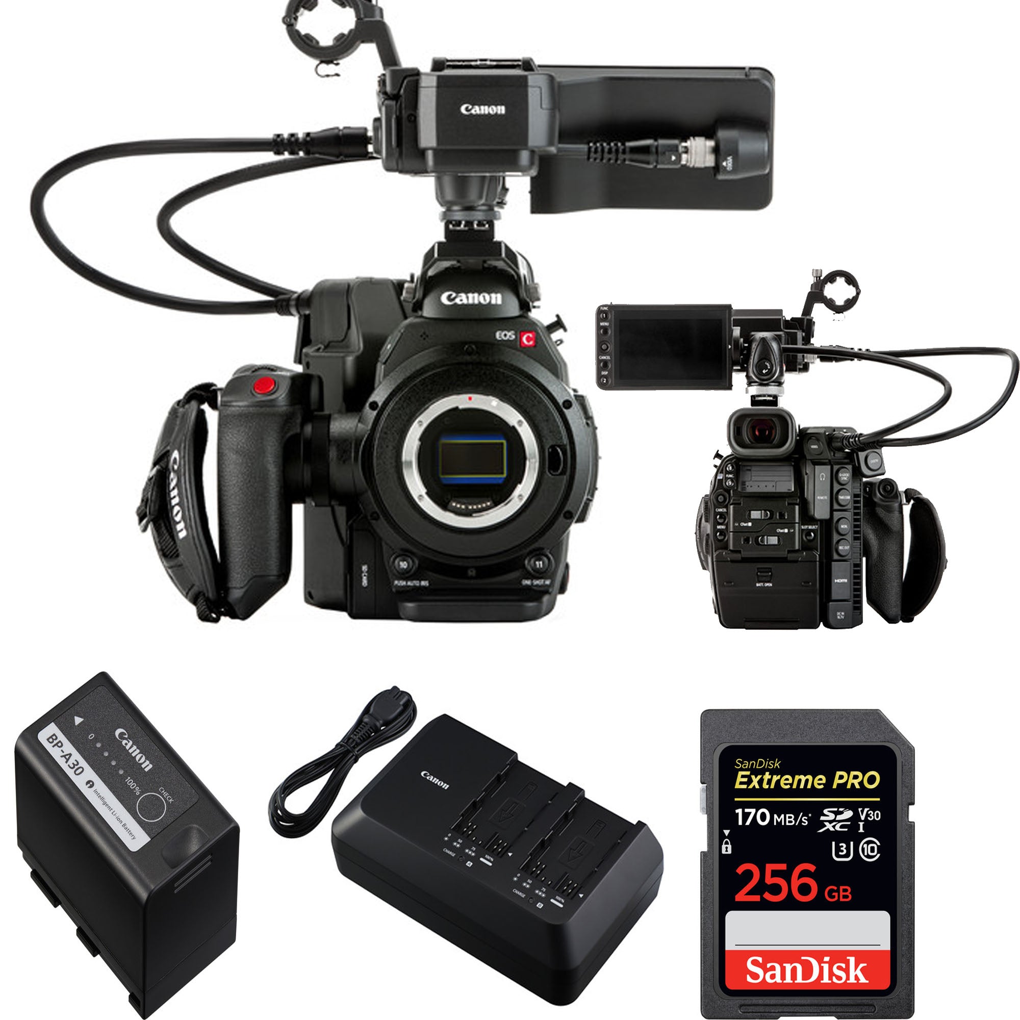 Canon Cinema EOS C300 Mark II Professional 4K Camcorder Body (PL Lens Mount) with Touch Focus Kit - Perfect for Filmmaking, Documentary & Broadcast Production