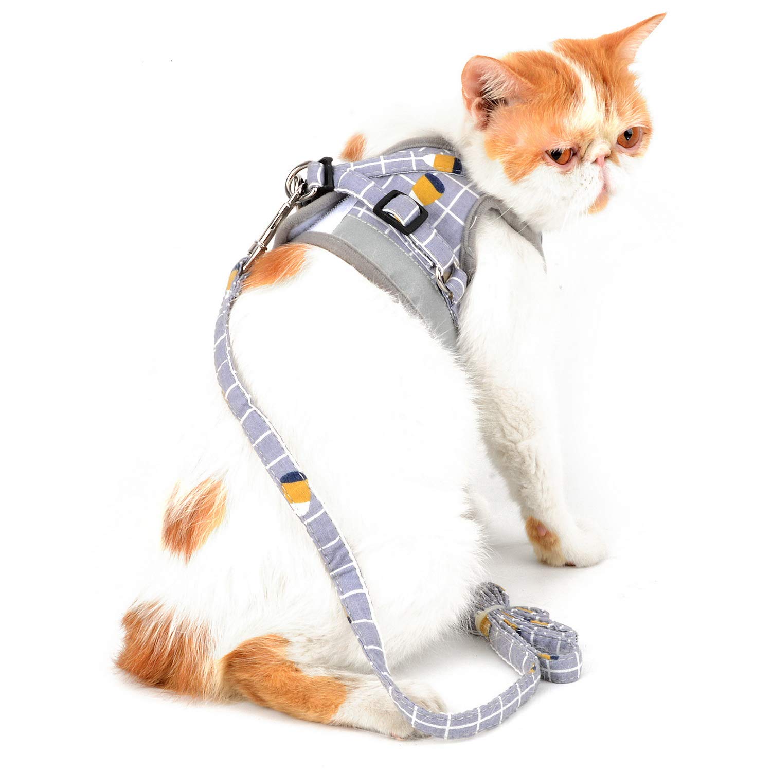 Zunea Escape Proof Cat & Small Dog Harness with Leash - Adjustable No-Pull Reflective Vest for Kittens, Puppies, Chihuahuas (Gray XS) - Perfect for Safe Outdoor Walks, Park Adventures & Training Sessions