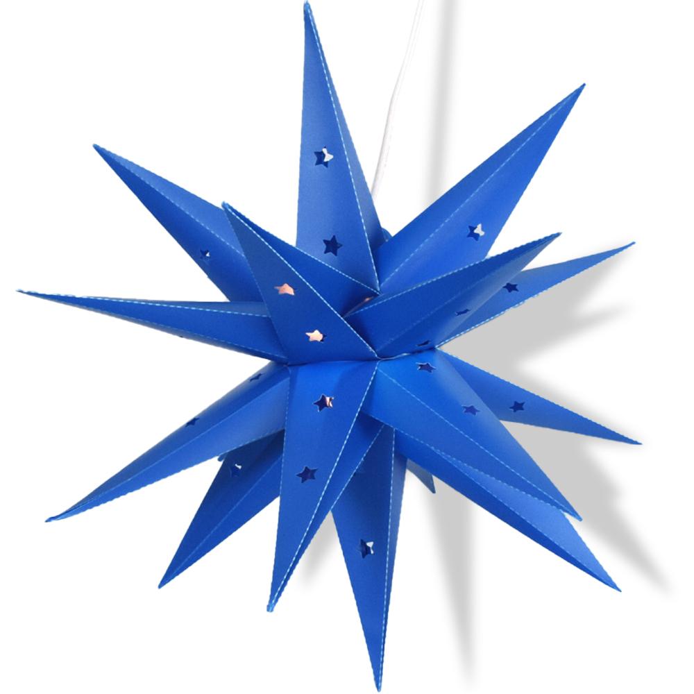 31 Inch Dark Blue Weatherproof Moravian Star Lantern Lamp - Outdoor Hanging Decoration for Patio, Garden, Porch & Backyard (Shade Only) | Perfect for Christmas, Halloween & Year-Round Decor