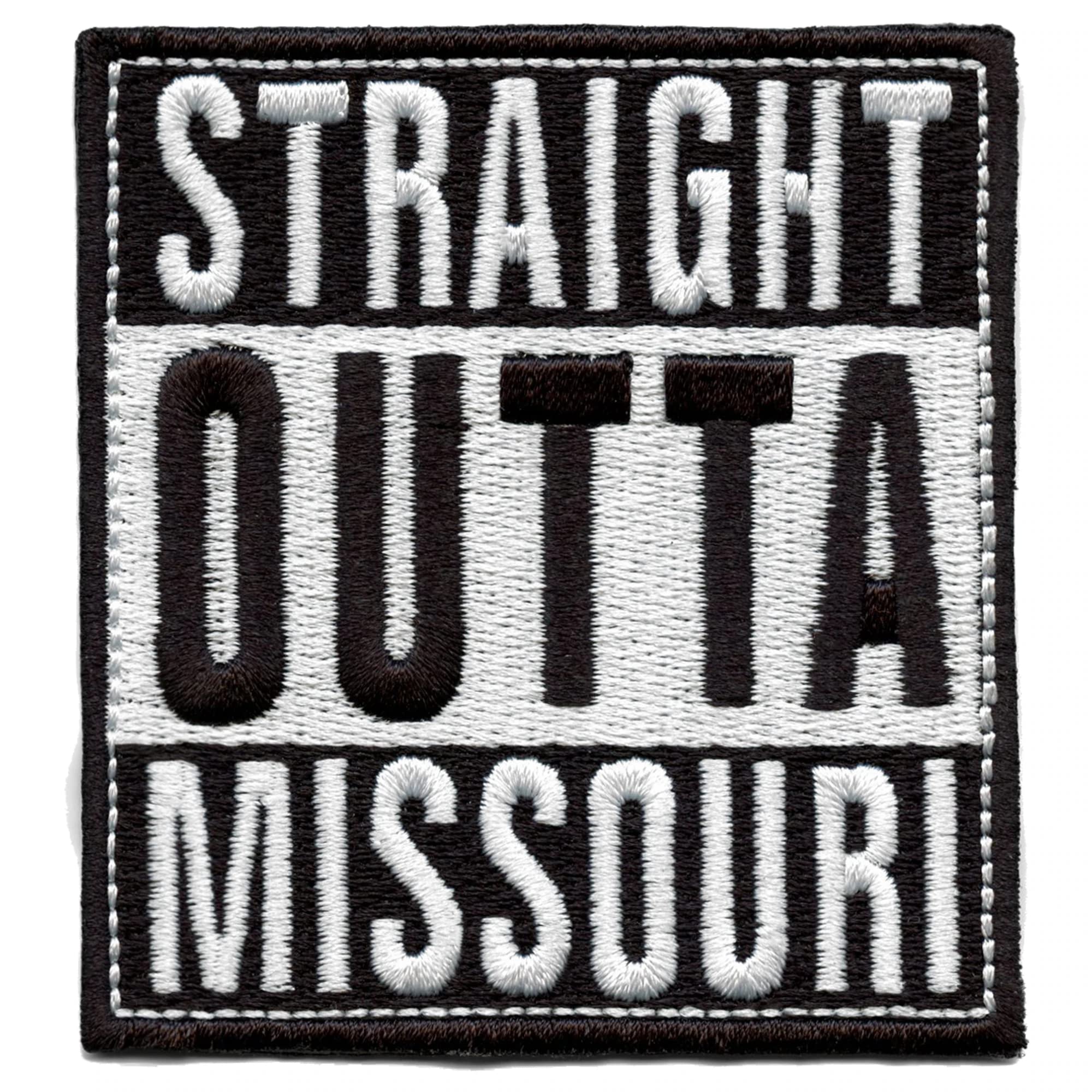 Straight Outta Missouri Embroidered Iron On Patch - Durable Sew or Iron On Applique for Jackets, Hats, Bags & DIY Crafts