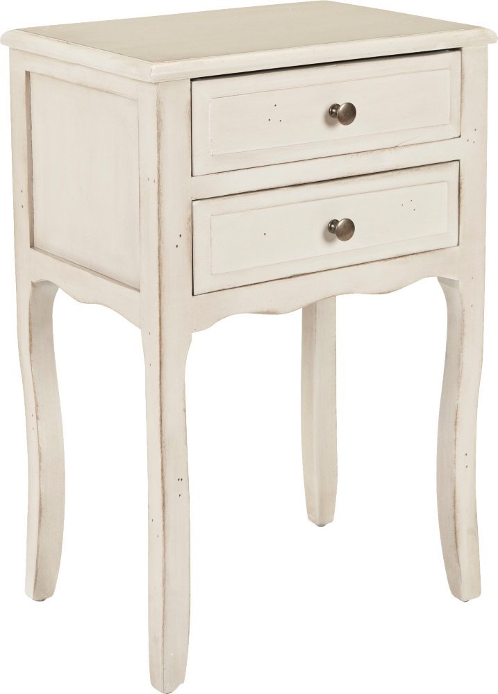 Safavieh Home Collection Lori White 2-Drawer End Table - Modern Nightstand for Bedroom, Living Room & Office - Small Side Table with Storage
