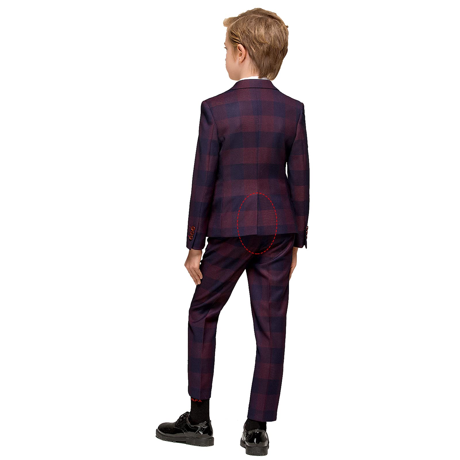ELPA Boys 7-Piece Plaid Suit Set - Slim Fit Formal Wear for Little Kids & Big Youth - Perfect for Weddings, Parties, and Special Occasions