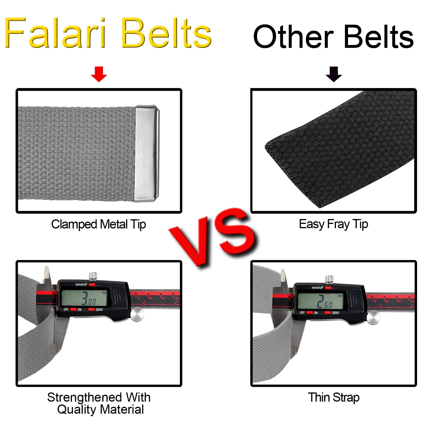 Falari Adjustable Canvas Web Belt for Men & Women - Cut to Fit Golf Belt with Flip Top Buckle - Perfect for Golf, Casual Wear & Outdoor Activities