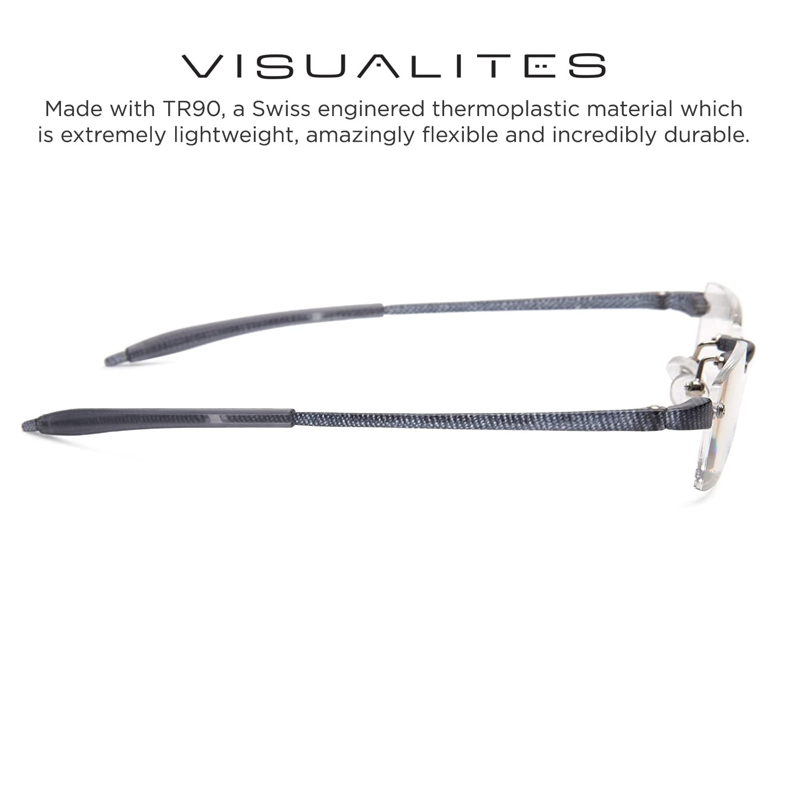 Lightweight Rimless Reading Glasses for Men & Women - VIS 1 Model - Perfect for Reading, Computer Work & Daily Use