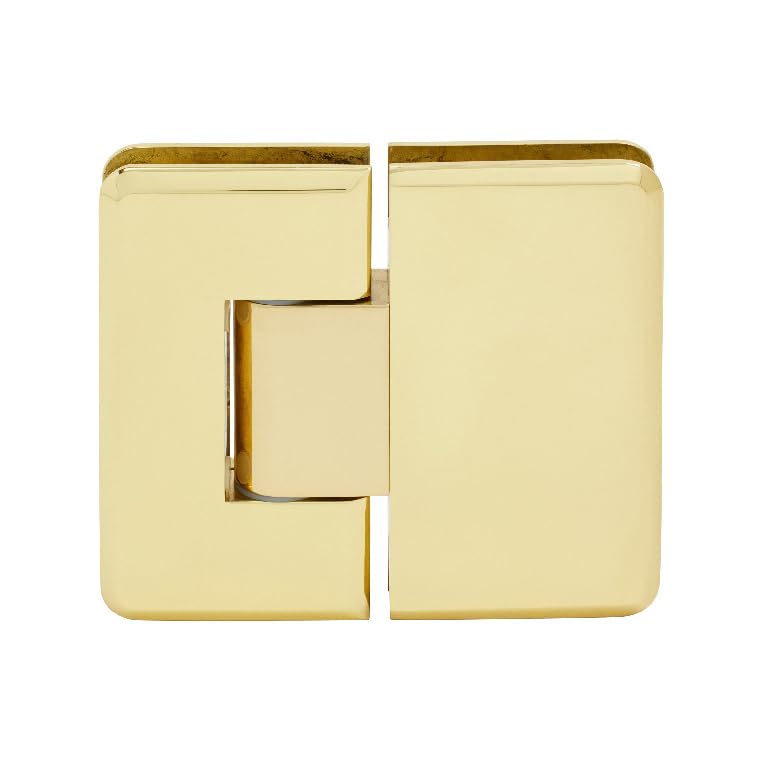 CRL C0L380BR Brass Cologne 380 Series Adjustable 180° Glass-to-Glass Hinge - Heavy Duty Cabinet & Shower Door Hardware for Bathroom & Kitchen Renovation