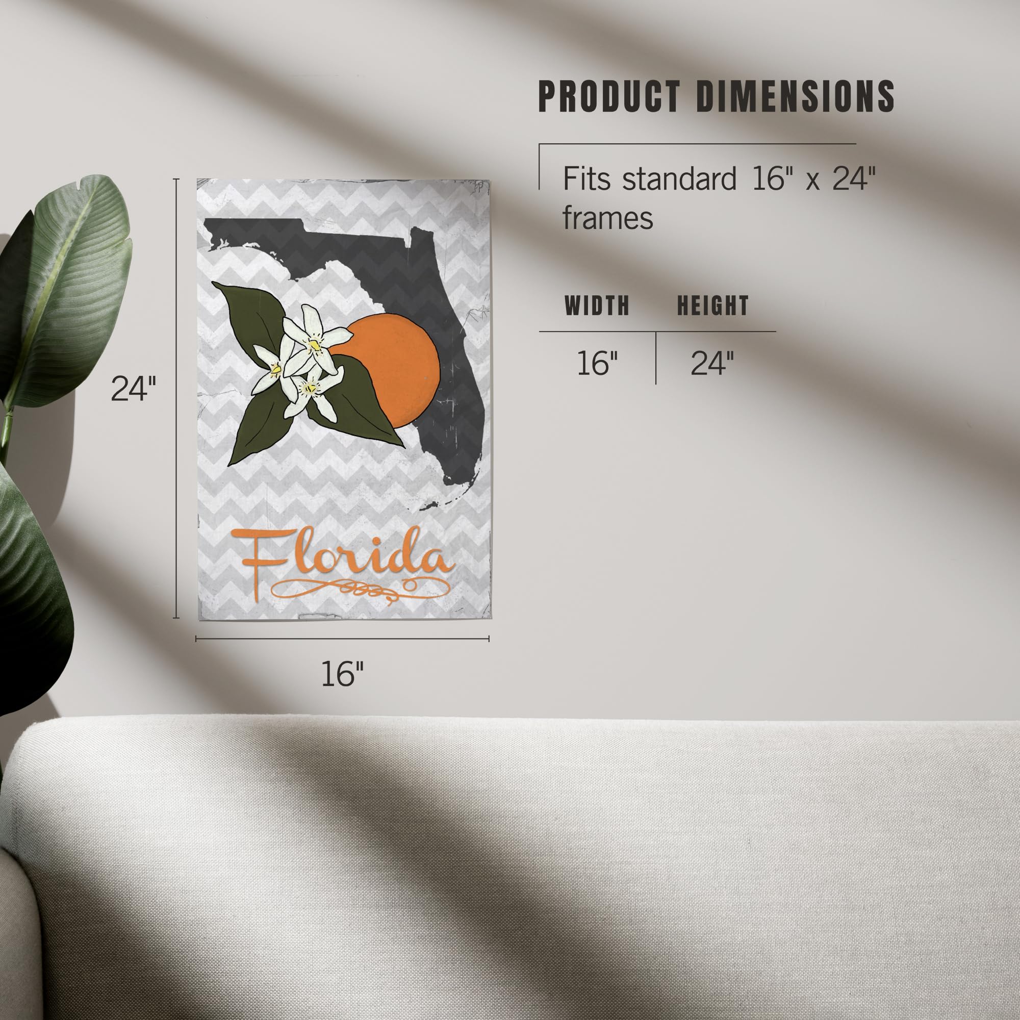 Lantern Press 16x24 Inch Giclee Art Print - Florida State Flower Orange Blossom Wall Decor | Perfect for Home, Office & Gift Giving