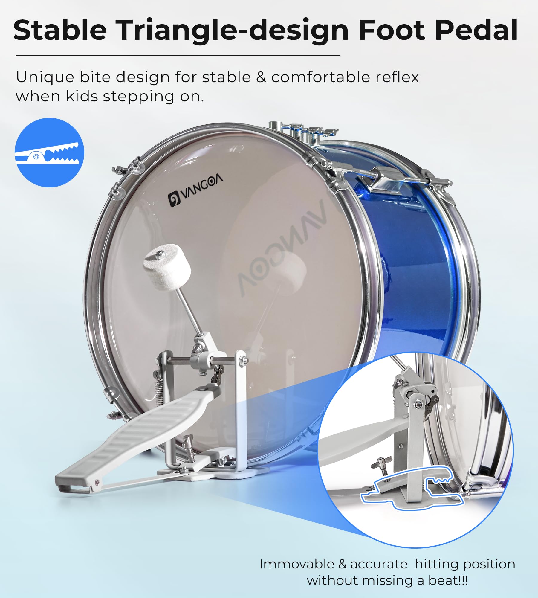 **14 Inch Kids Drum Set - 3 Piece Beginner Drum Kit for Boys & Girls with Adjustable Throne, Cymbal Pedal & Drumsticks (Blue) - Perfect for Home Play, Birthday Gifts & Music Learning**