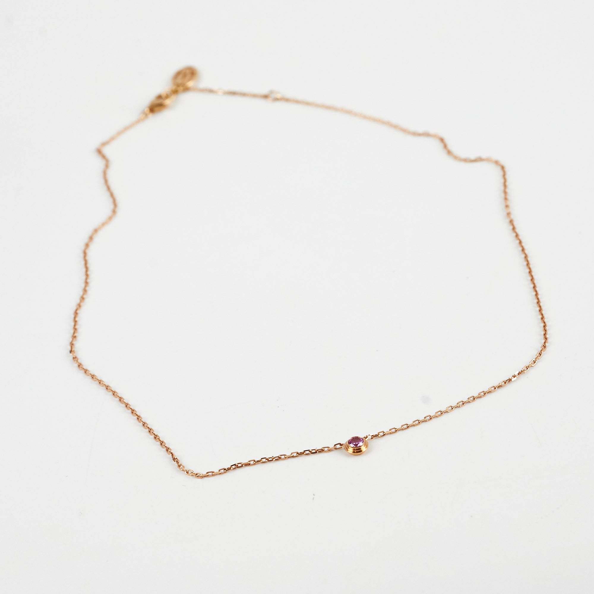Cartier D'amour Necklace with Pink Sapphire - Elegant Jewelry Gift for Women, Anniversary & Special Occasions