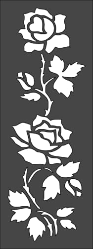 3x8 Rose Border Stencil - Reusable Wall Stencil for Floral Painting, DIY Home Decor, Corner & Edge Designs - Perfect for Bedroom, Living Room, and Nursery Wall Art - by BSHOPAMZ