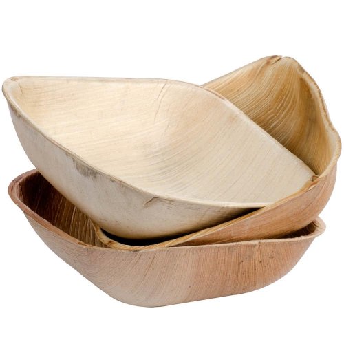 Eco-Friendly Palm Leaf Square Dipping Bowl Set - Biodegradable & Sustainable Appetizer Plates for Parties, Dips, Sushi & Charcuterie - Perfect for Entertaining, Weddings & Picnics