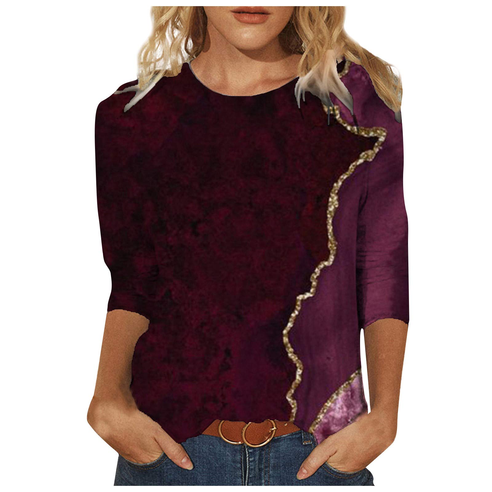 2022 Fashion Summer Tops for Women - 3/4 Sleeve Plus Size Cute Blouses, Loose Casual Mexican Peasant Tunics | Perfect for Beach Vacations, Date Nights & Boho Outfits
