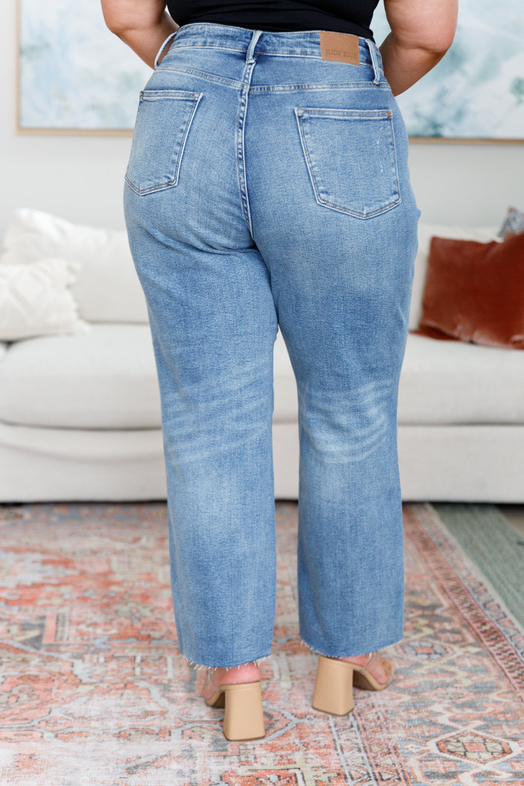 Nora High Rise Rigid Magic Destroy Slim Straight Jeans for Women - Stretch Denim Pants with Comfortable Fit, Perfect for Casual Wear, Office & Night Out