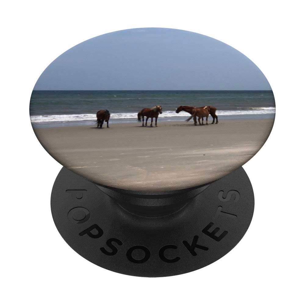 Wild Horses of the Outer Banks OBX PopSockets PopGrip: Swappable Phone & Tablet Grip for Secure Handling, Perfect for Travel, Work, and Everyday Use