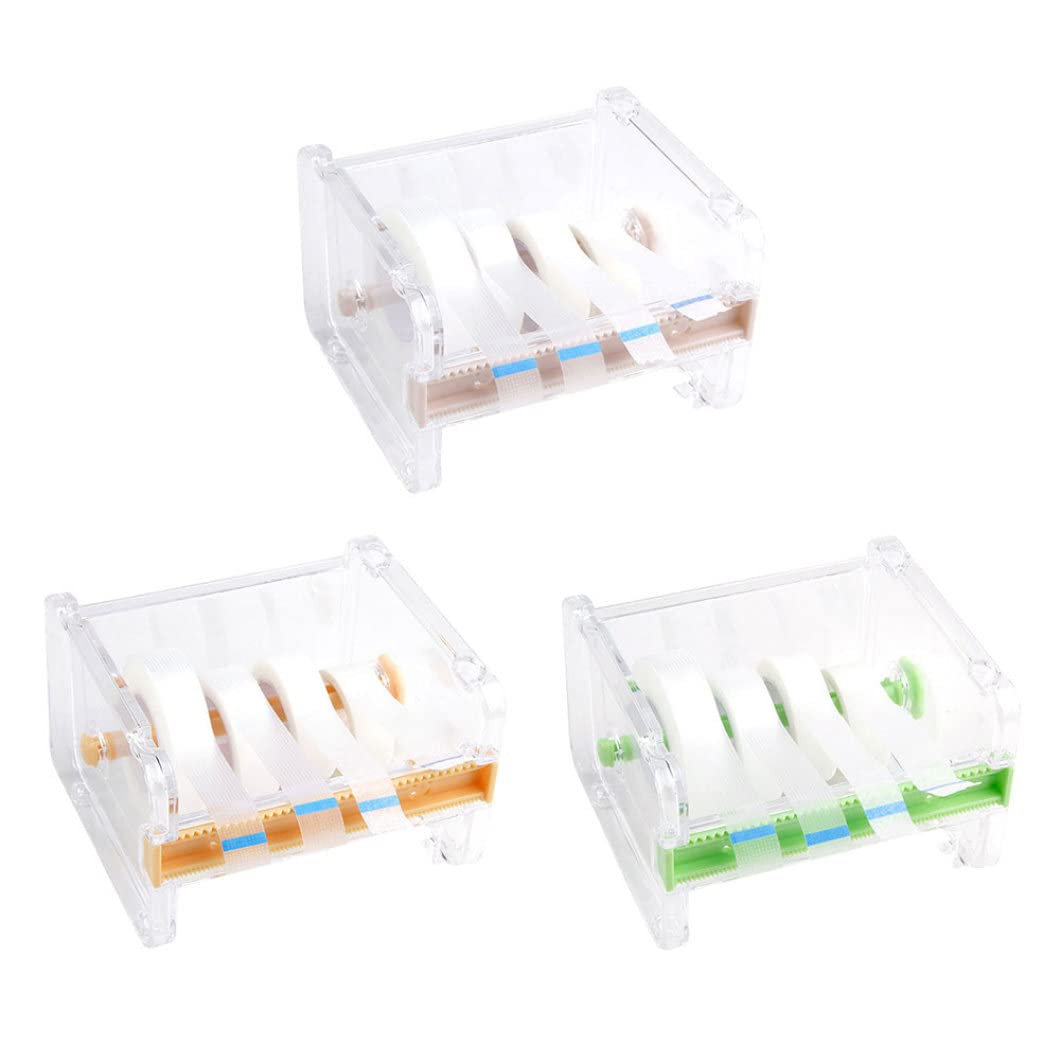 Clear Tape Dispenser for Eyelash Extensions - White Tape Holder Organizer with Lash Tape Separator - Perfect for Salon, Beauty Studio & Home Lash Application