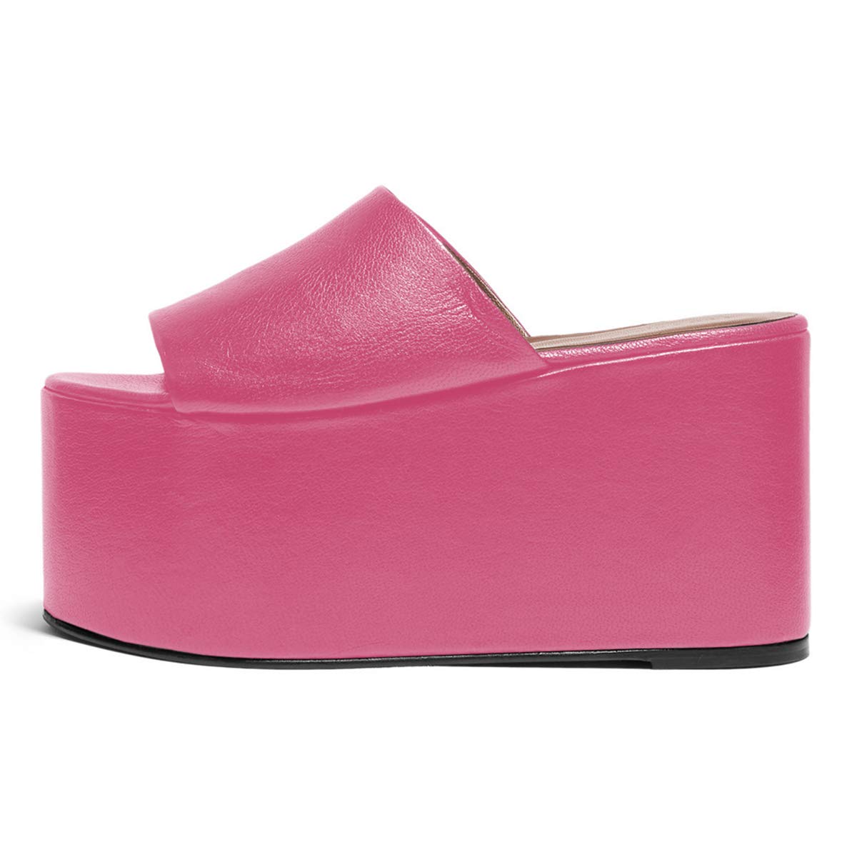 YDN Women's Super Thick Platform High Wedge Heel Sandals - Open Toe Summer Slide Slippers for Casual Wear, Beach, Pool & Vacation Outfits