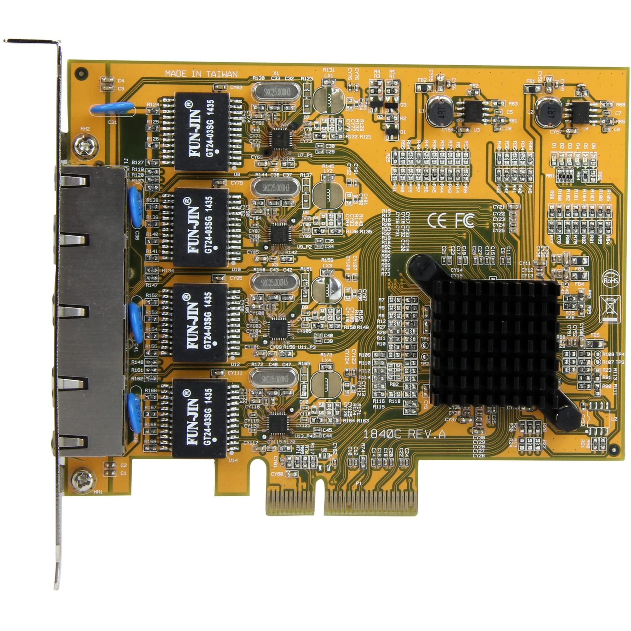 StarTech.com 4 Port PCIe Gigabit Ethernet Network Card - Standard Profile - RJ45 Port - Realtek RTL8111G Chipset - NIC Server Adapter for High-Speed Networking (ST1000SPEX43) - Ideal for Gaming PCs, Workstations, and Server Upgrades