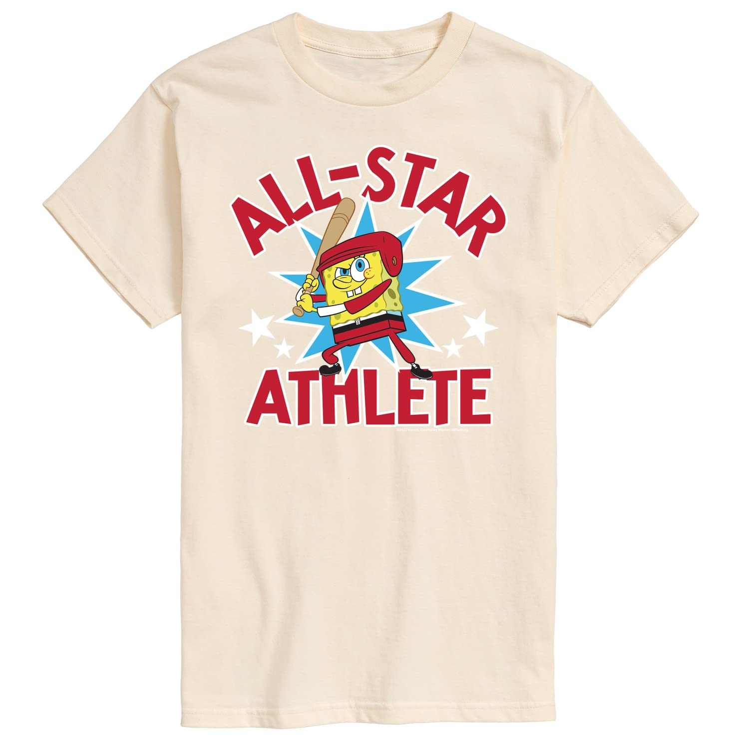 SpongeBob SquarePants Men's Graphic T-Shirt - American All Star Short Sleeve Tee - Funny Cartoon Character Shirt for Casual Wear, Cosplay & Gift Giving