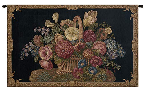 Flower Basket With Black Chenille Background