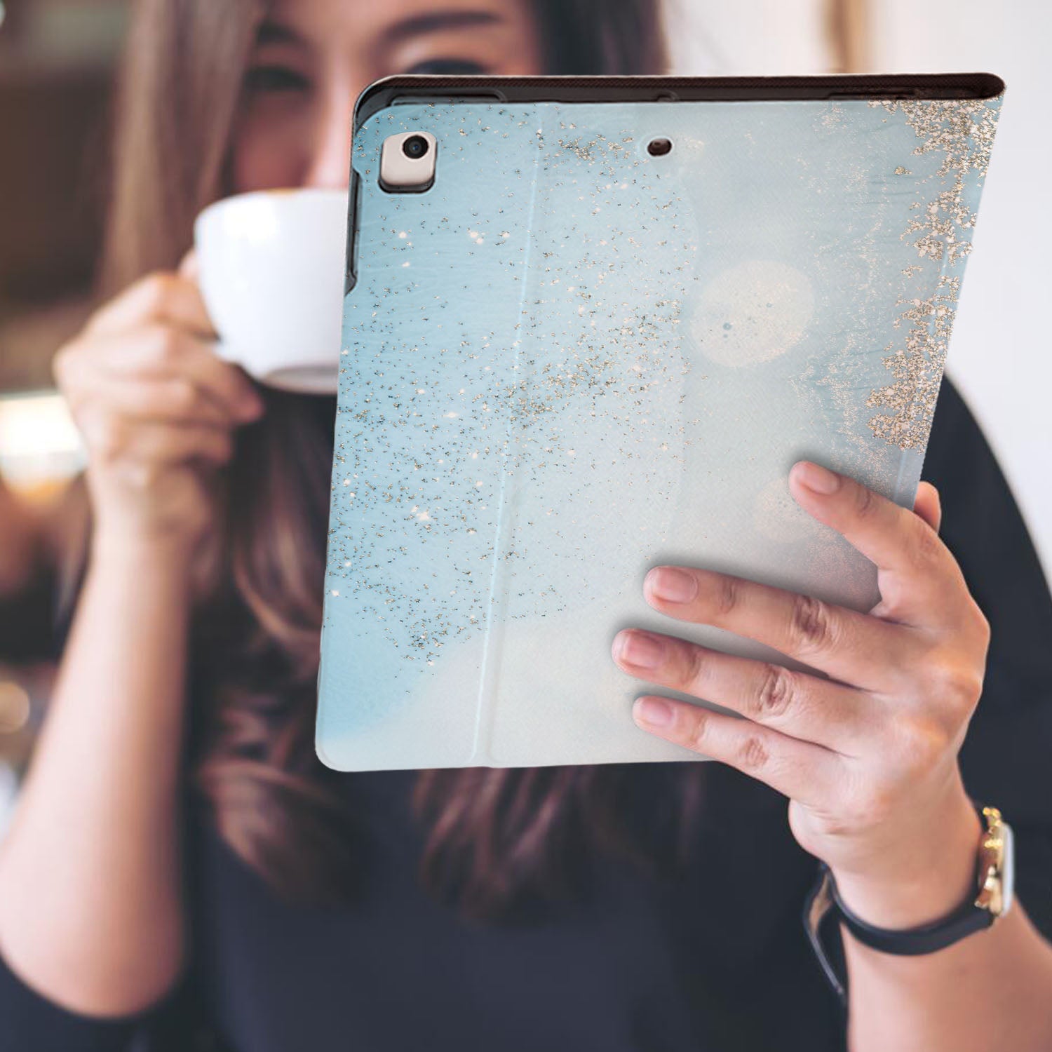 Premium Marble Gold iPad Folio Case - Slim Protective Cover with Auto Sleep/Wake for iPad Pro 11