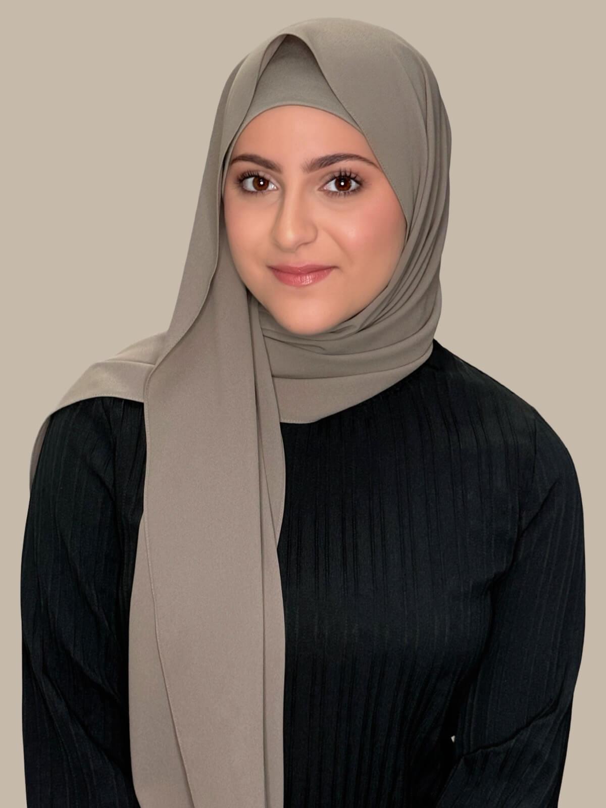 Stylish Chiffon Hijab Set for Women - Elegant Truffle Color - Perfect for Daily Wear, Work, and Special Occasions