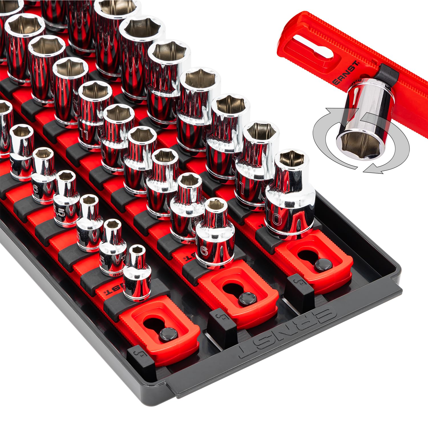 Premium 3-Rail Socket Organizer Set - 18-Inch Multi-Drive (1/4