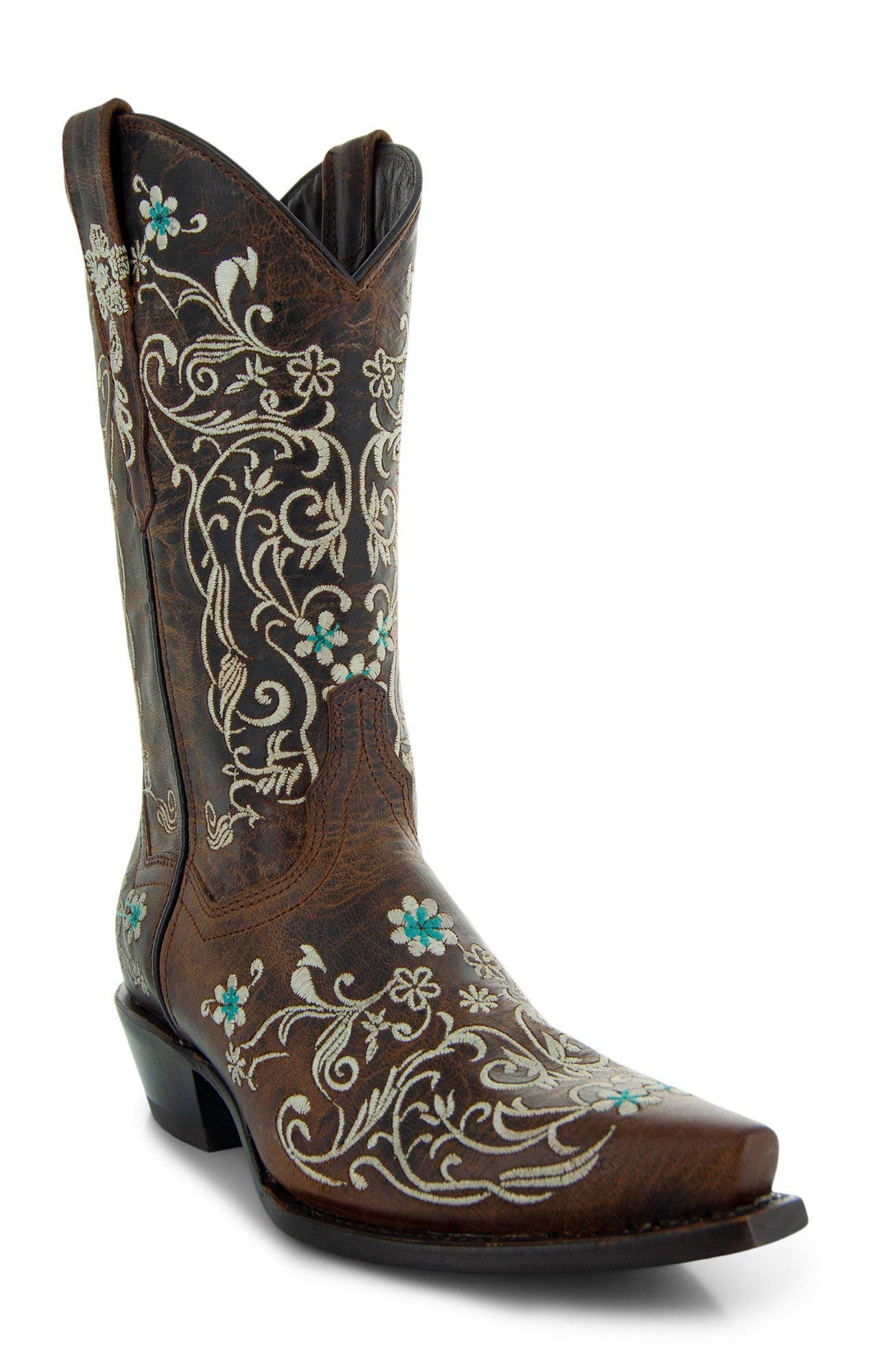 Vintage Flower Embroidery Cowgirl Boots for Women - Western Style Soto Dahlia Boots M50042 | Perfect for Country Dancing, Rodeo Events & Boho Fashion Outfits