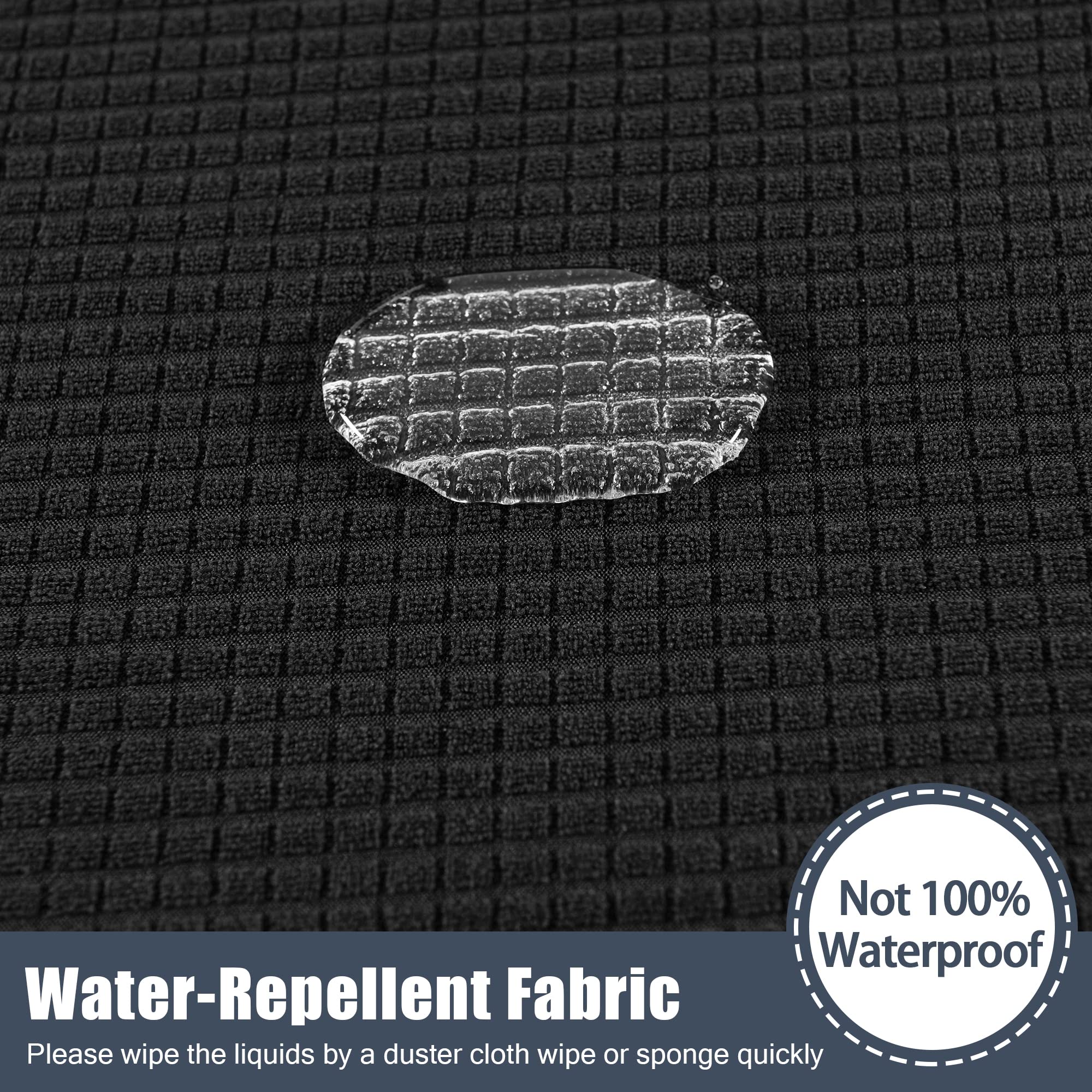 Waterproof Stretch Sofa Slipcover - Soft Elastic Furniture Protector for Couch, Kids & Pets - Black Large Size | Perfect for Living Room, Family Gatherings & Pet-Friendly Homes