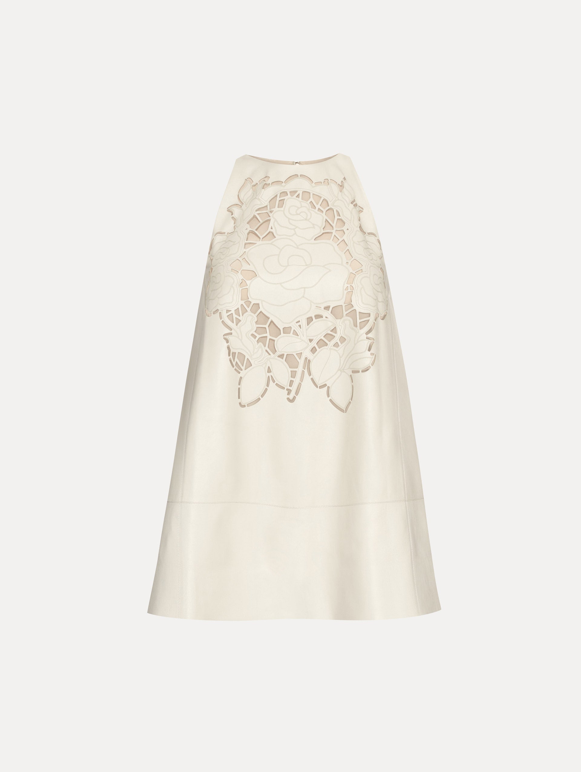 English Rose Cutout Leather Dress - Elegant Vintage Style for Women | Perfect for Evening Parties, Date Nights & Special Occasions
