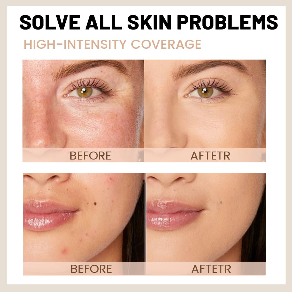 Best Full Coverage Concealer for Dark Circles & Mature Skin - Lightweight, Breathable & Moisturizing - Natural Color (04#) - Perfect for Daily Makeup & Professional Use