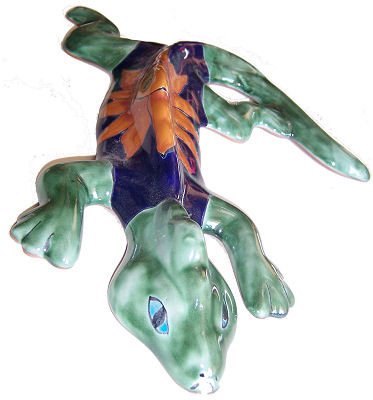 Sunface Garden Ceramic Lizard Statue - Handmade Outdoor Decor for Patio, Yard & Garden - Unique Reptile Sculpture for Home & Landscape Decoration