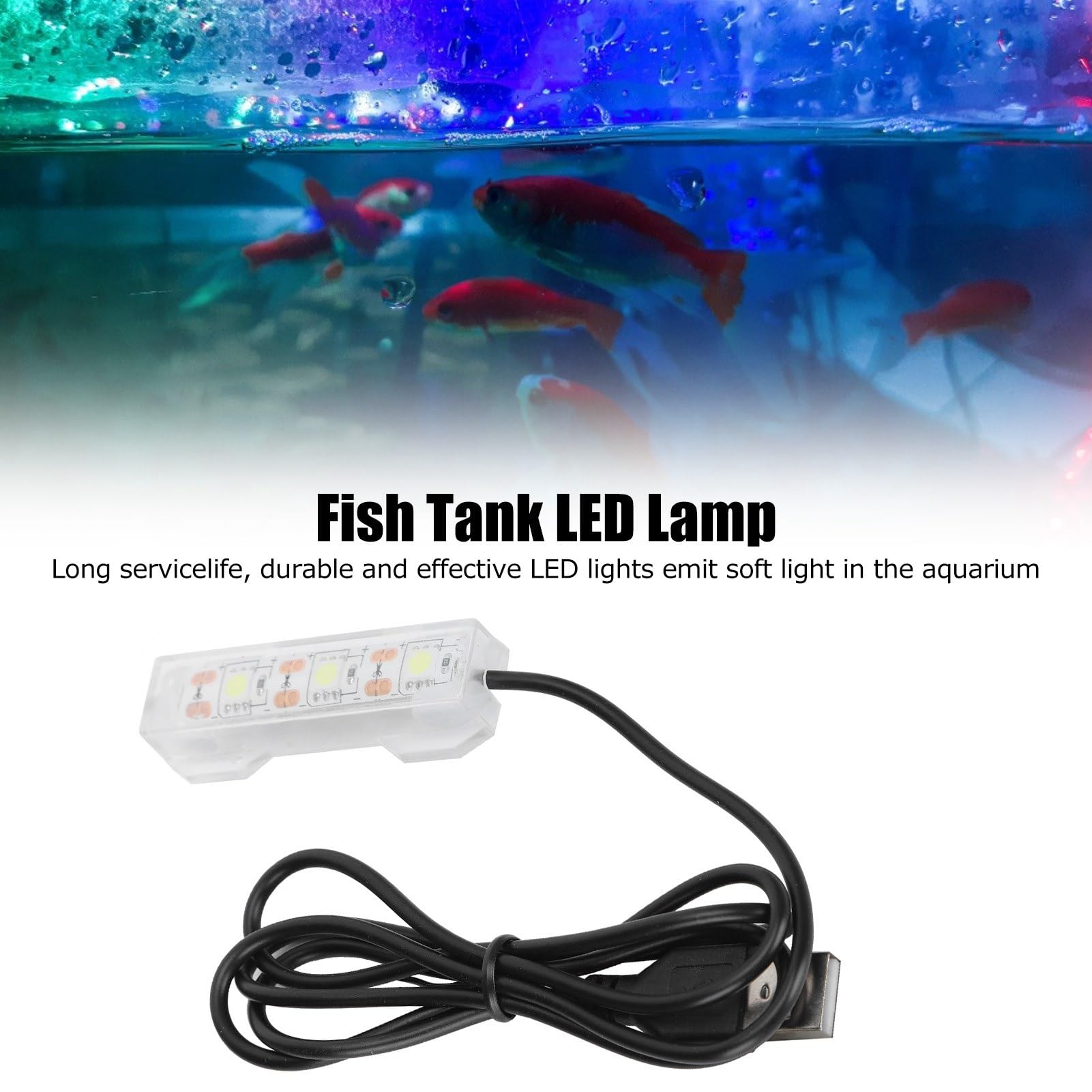 Pssopp Small Aquarium LED Light for Water Plants - Mini Desktop Fish Tank Decoration with Soft Lighting | Perfect for Home, Office & Aquascaping