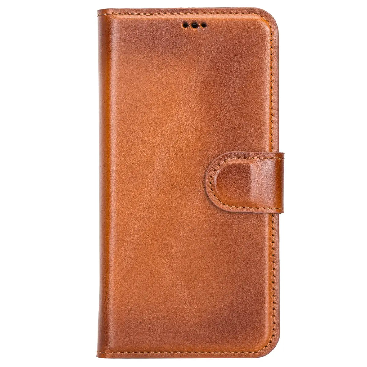 Premium Burnished Tan Leather Wallet Case for iPhone 13 Pro - Slim Protective Cover with Card Slots | Perfect for Everyday Use, Travel & Business (6.1 Inch)