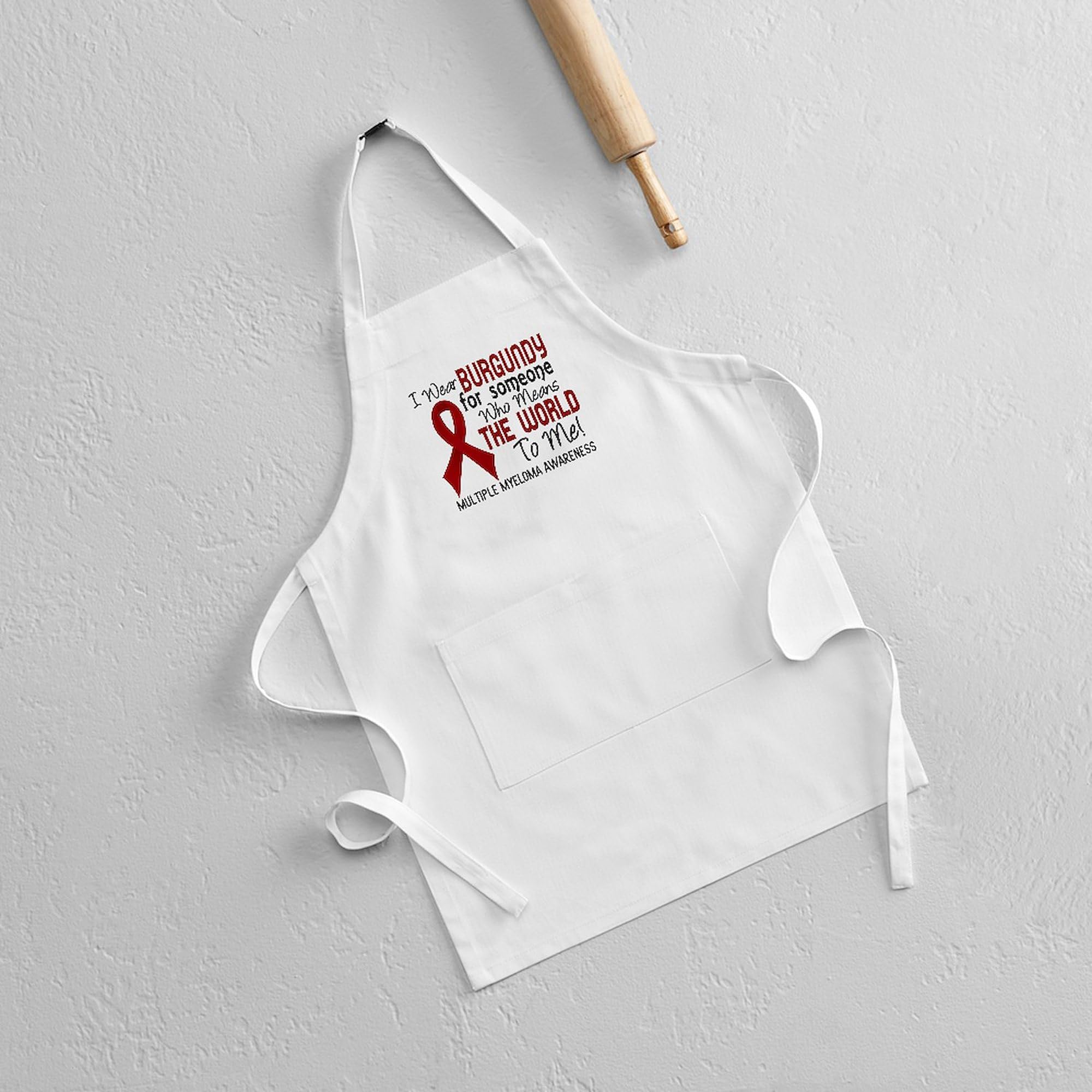 Multiple Myeloma Awareness Baking Apron - 'Myeloma Means the World to Me' Design - Perfect for Family Baking & Cancer Support Activities