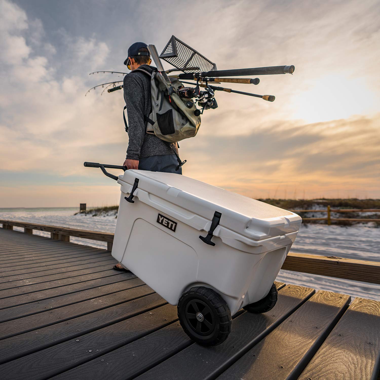 YETI Tundra Haul Portable Wheeled Cooler - Heavy Duty Rolling Cooler for Camping, Beach, Tailgating & Outdoor Adventures - 50 Quart Capacity, Leakproof Design, All-Terrain Wheels
