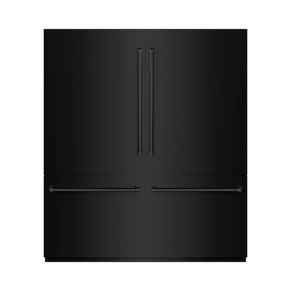 ZLINE 72-Inch Black Stainless Steel French Door Built-In Bottom Freezer Refrigerator - 39.6 cu. ft. Capacity with Water Dispenser & Ice Maker (RBIT BS 72) | Perfect for Modern Kitchens, Open-Concept Homes & Luxury Appliances Upgrade