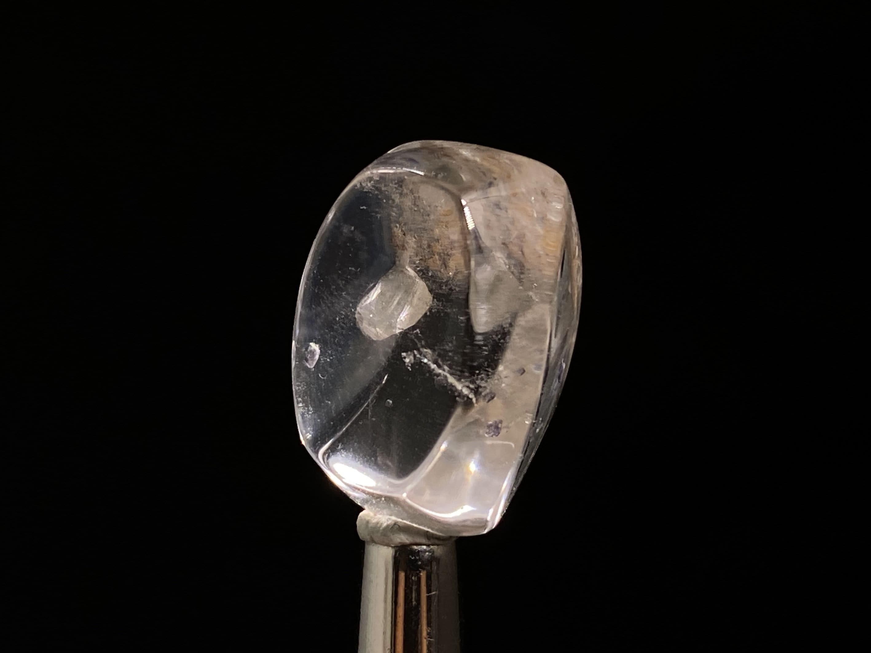 Natural Fluorite in Clear Quartz Cabochon | Rare Gemstone for Jewelry Making & Crystal Healing | Handcrafted Pendant & Ring Stone (47468)