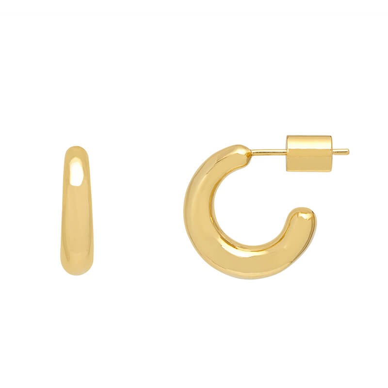Mini Chunky Hoop Earrings for Women - Gold & Silver Small Hoop Earrings - Trendy Dainty Huggie Hoops - Perfect for Everyday Wear, Office & Date Night