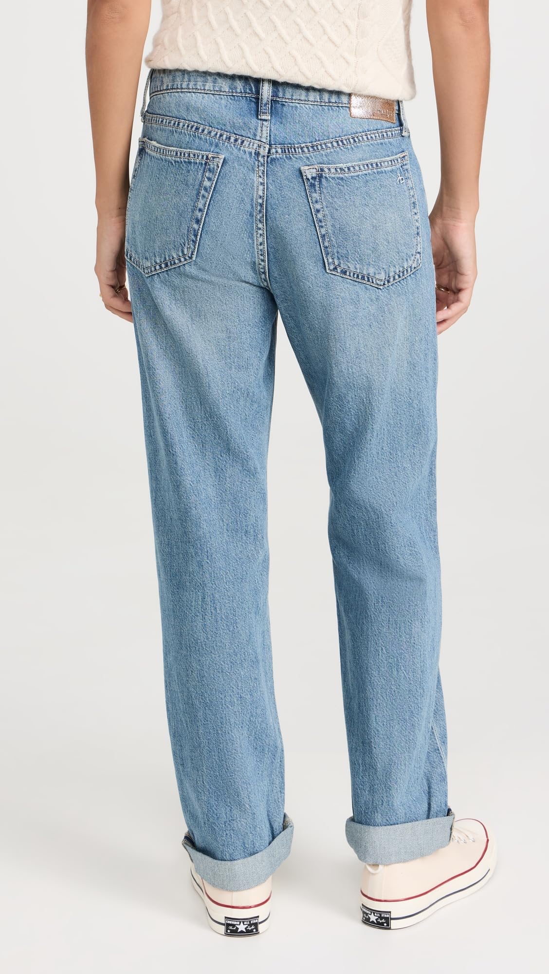 rag & bone Women's Featherweight Dre Low Rise Baggy Jeans - Comfortable Distressed Denim Pants for Casual Wear & Street Style Outfits