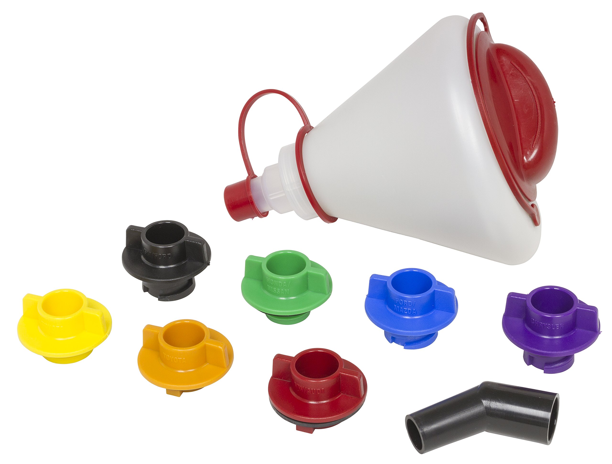 Lisle 19342 7-Piece Multi-Application Oil Funnel Set for Automotive, Motorcycle & Home Use - Universal Spout Design for Easy Fluid Transfer