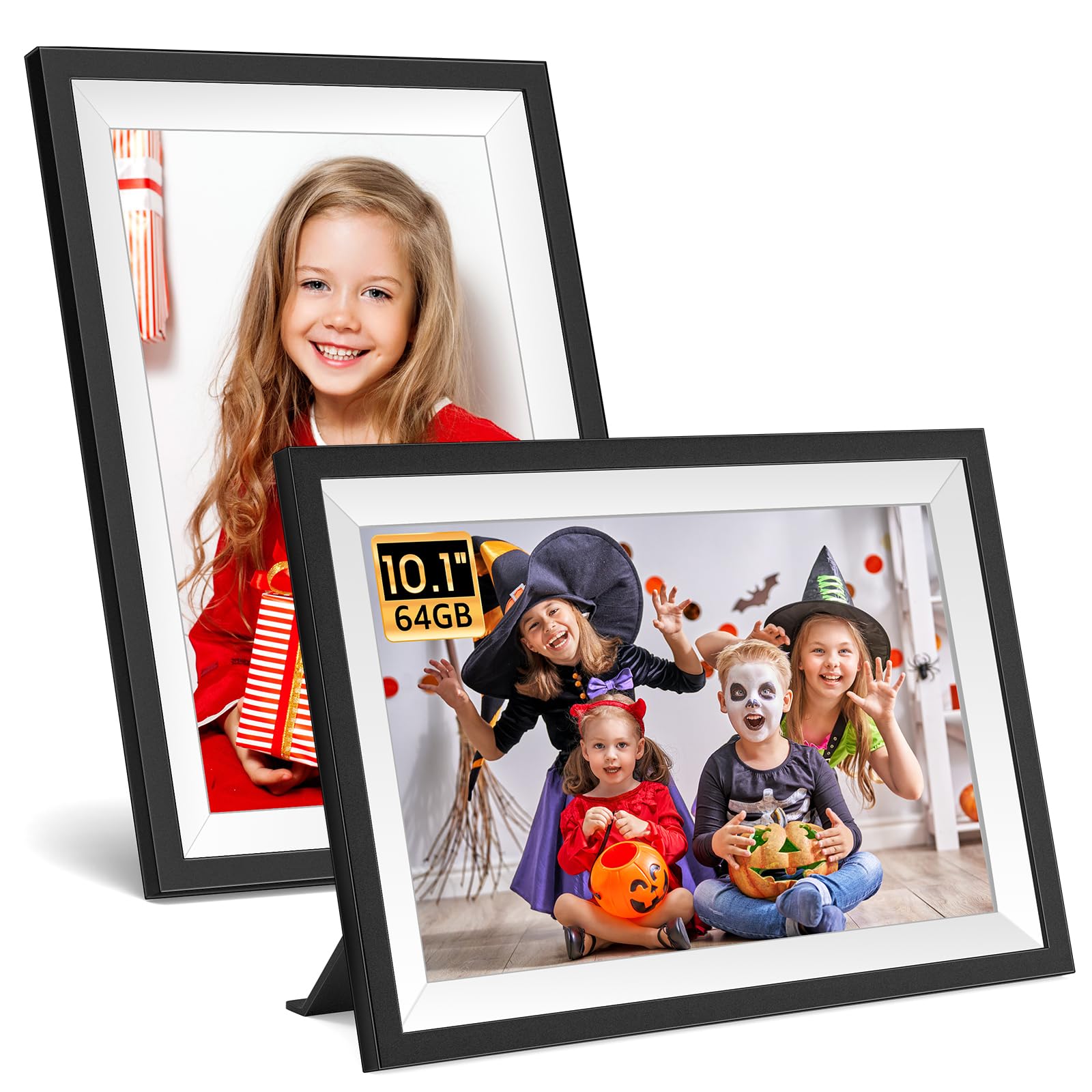 2 Pack Digital Picture Frame 10.1 Inch - Frameo HD IPS Touch Screen Photo Frame with 1280x800 Resolution, 64GB Storage, Auto-Rotate & Wall Mount - Instant Photo Sharing via Frameo App - Perfect Gift for Mom, Dad, Grandparents - Ideal for Home, Office & Family Memories