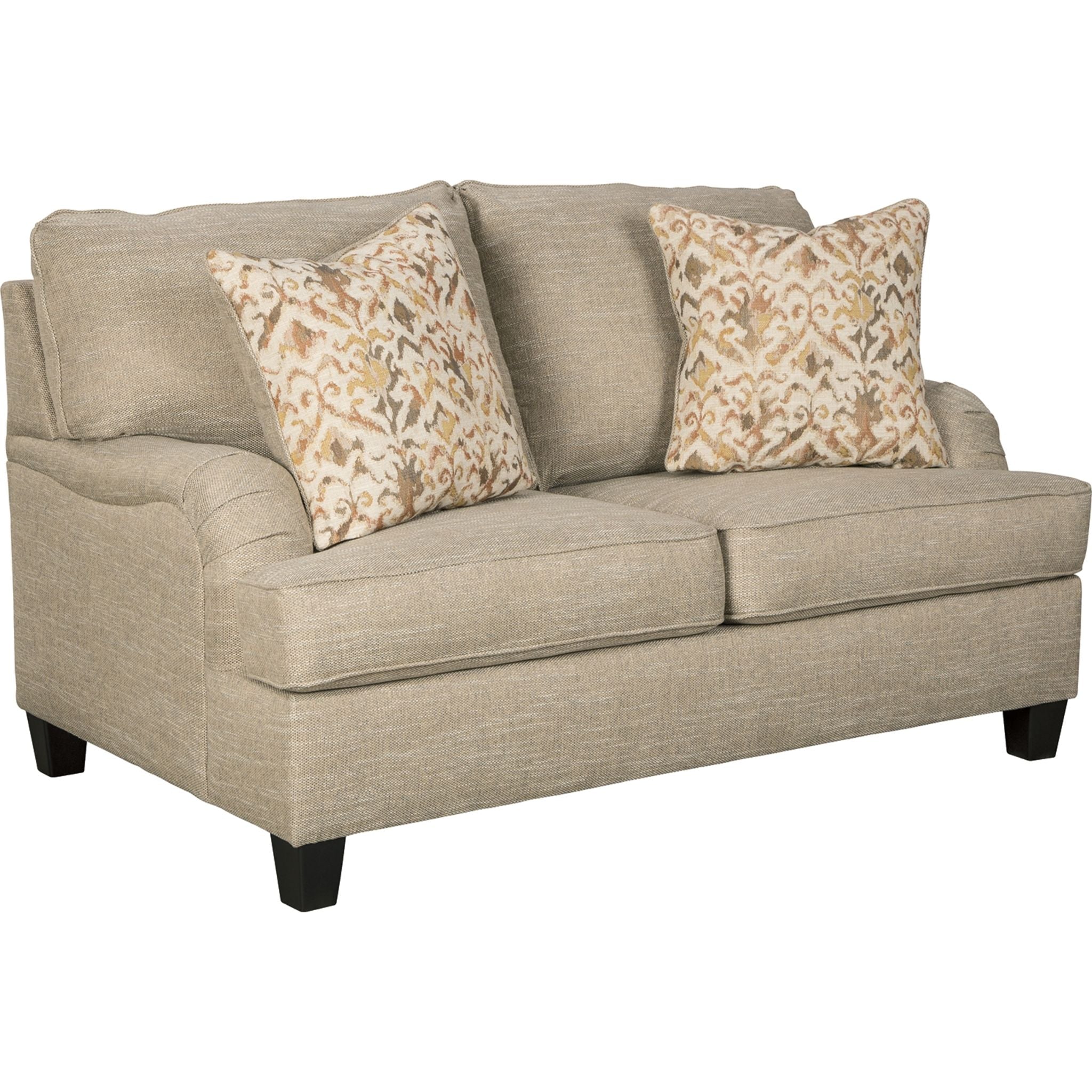 Almanza Loveseat in Wheat - Comfortable Two-Seater Sofa for Living Room, Lounge, or Office - Perfect for Small Spaces and Cozy Gatherings