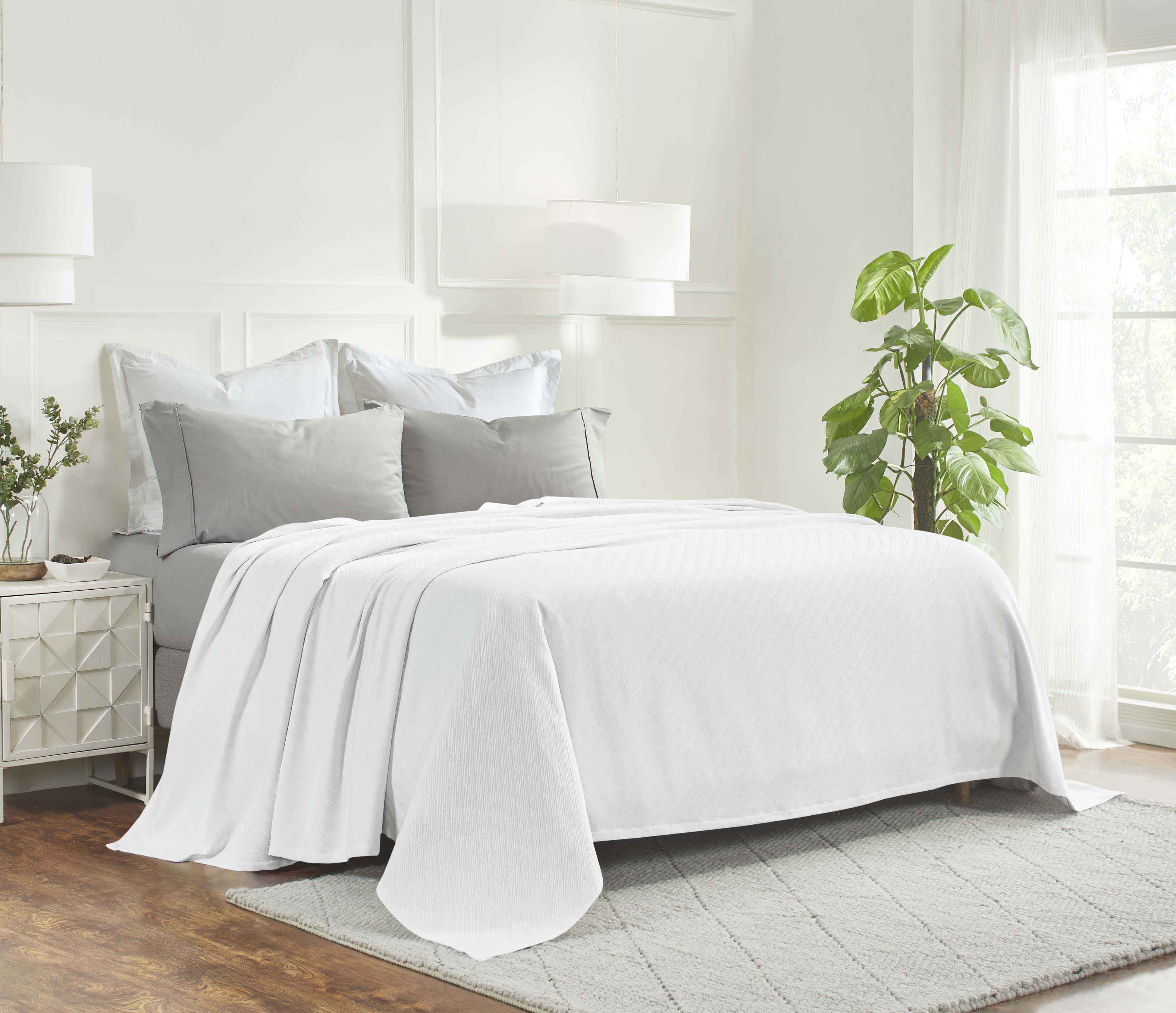 Premium Milan Cotton Textured Striped Lightweight Woven Blanket - Soft & Breathable Throw for Sofa, Bed, Picnic & Outdoor Use