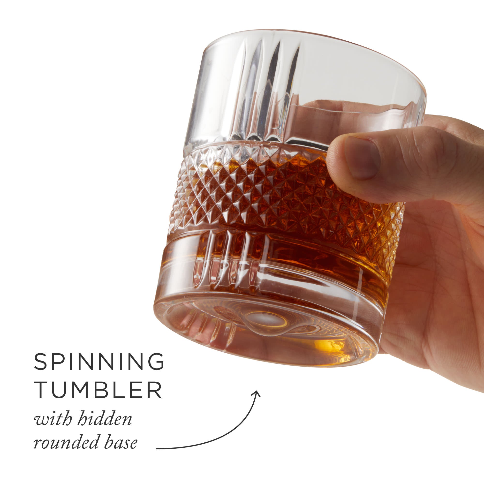 Revolve Crystal Whiskey Glasses Set of 4 - Elegant Lead-Free Rocks Glasses for Scotch, Bourbon & Cocktails - Perfect for Home Bar, Gifts & Entertaining