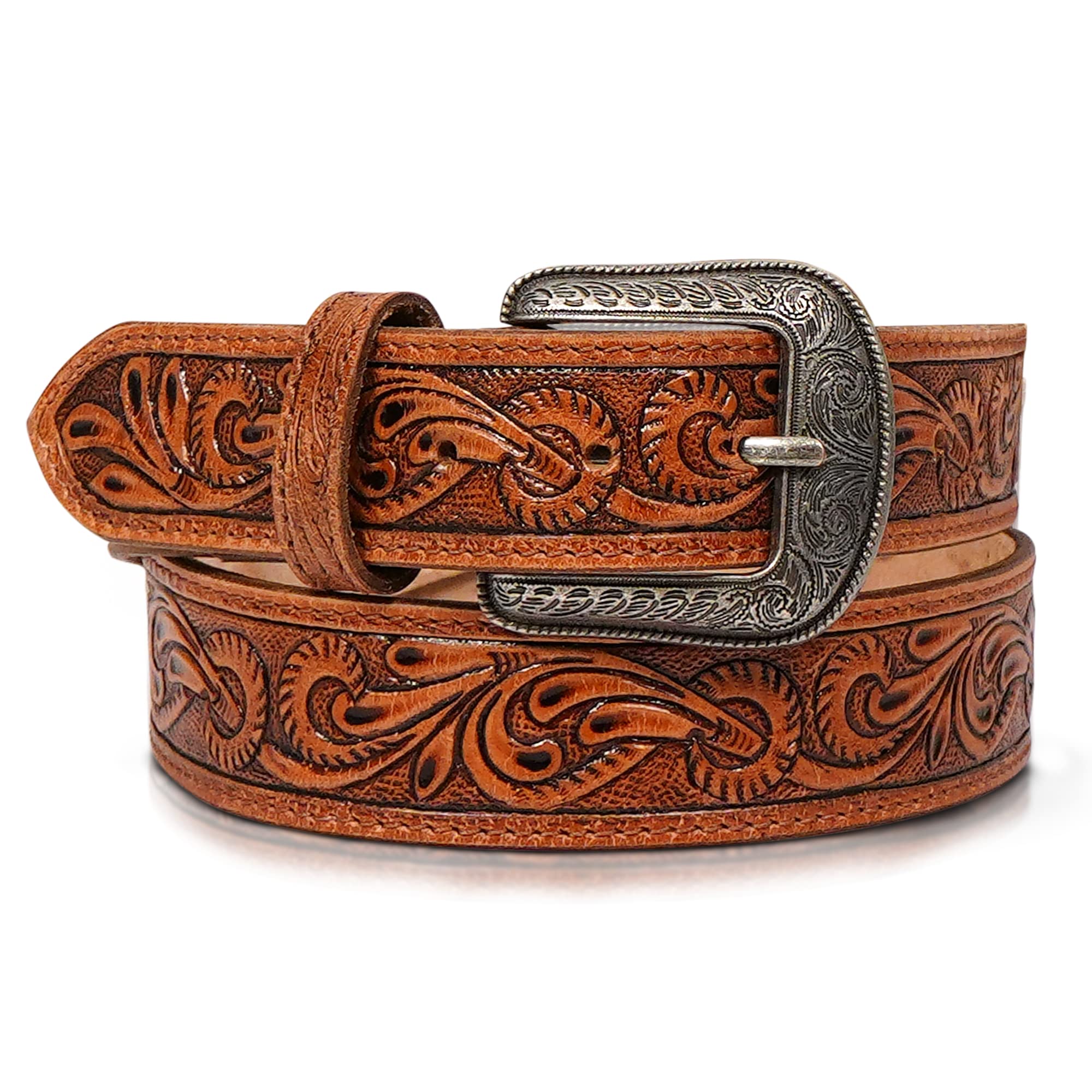 RAW HYD Genuine Leather Western Belts for Men - 1.5