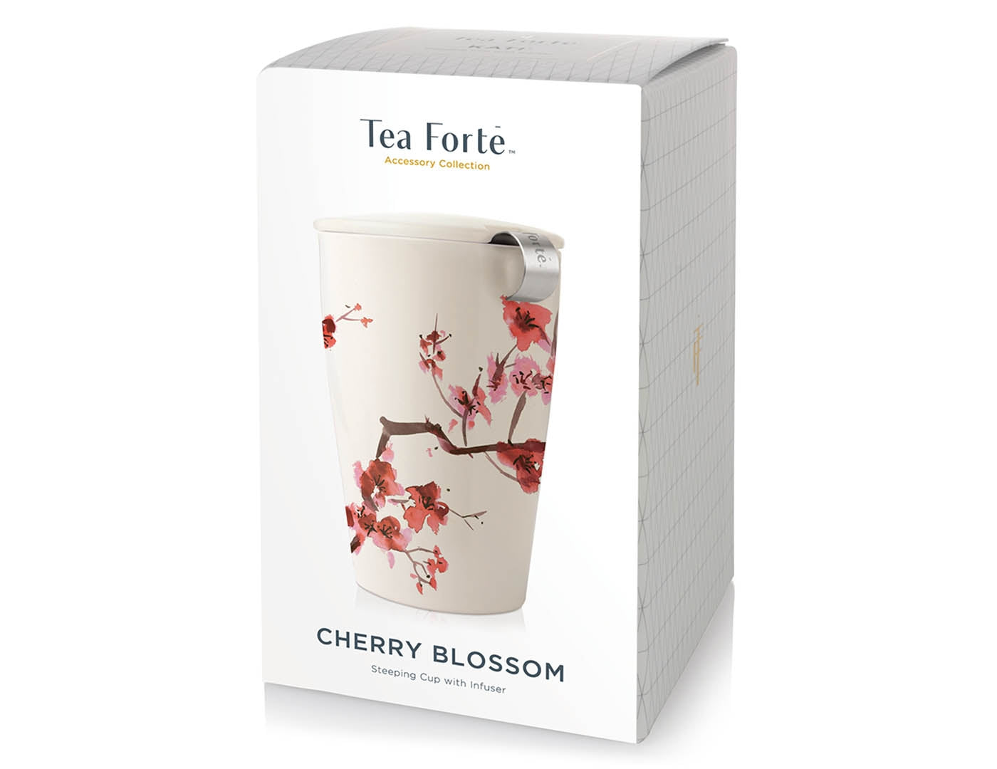 KATI® Steeping Cup & Infuser - Cherry Blossom Design Loose Leaf Tea Strainer with Lid - Perfect for Green Tea, Herbal Tea & Iced Tea at Home or Office