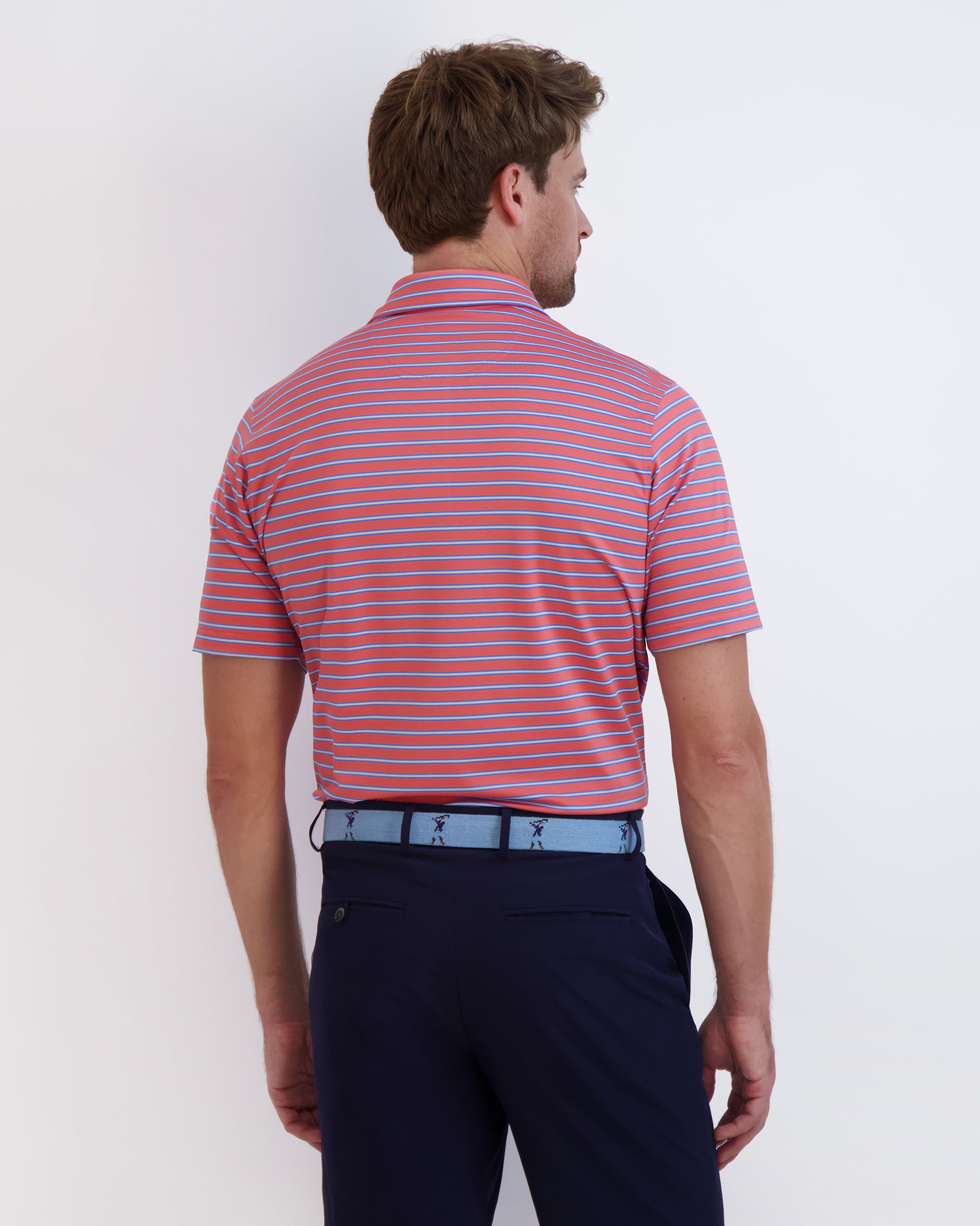 Harbour Stripe Nautical Themed T-Shirt - Classic Blue & White Striped Cotton Tee for Men & Women | Perfect for Beach Vacations, Sailing Trips & Casual Summer Outfits