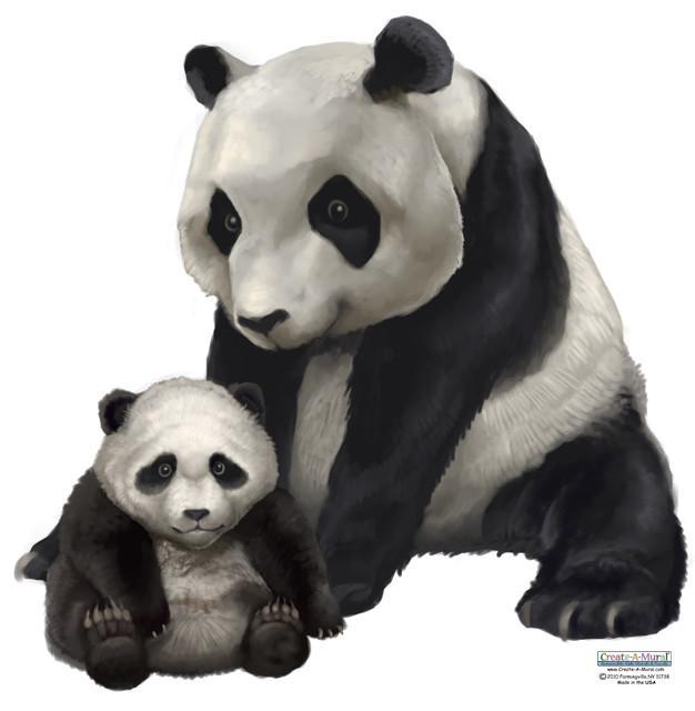 Panda Mural Wall Decal - Cute Panda Bear Sticker for Kids Room, Nursery, Classroom Decor - Perfect for Home, Office & Party Decoration