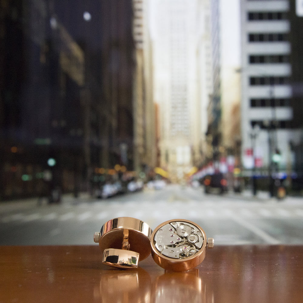 KingCuffs Premium Round Watch Movement Cufflinks for Men - Elegant Dress Accessories for Weddings, Business & Formal Events