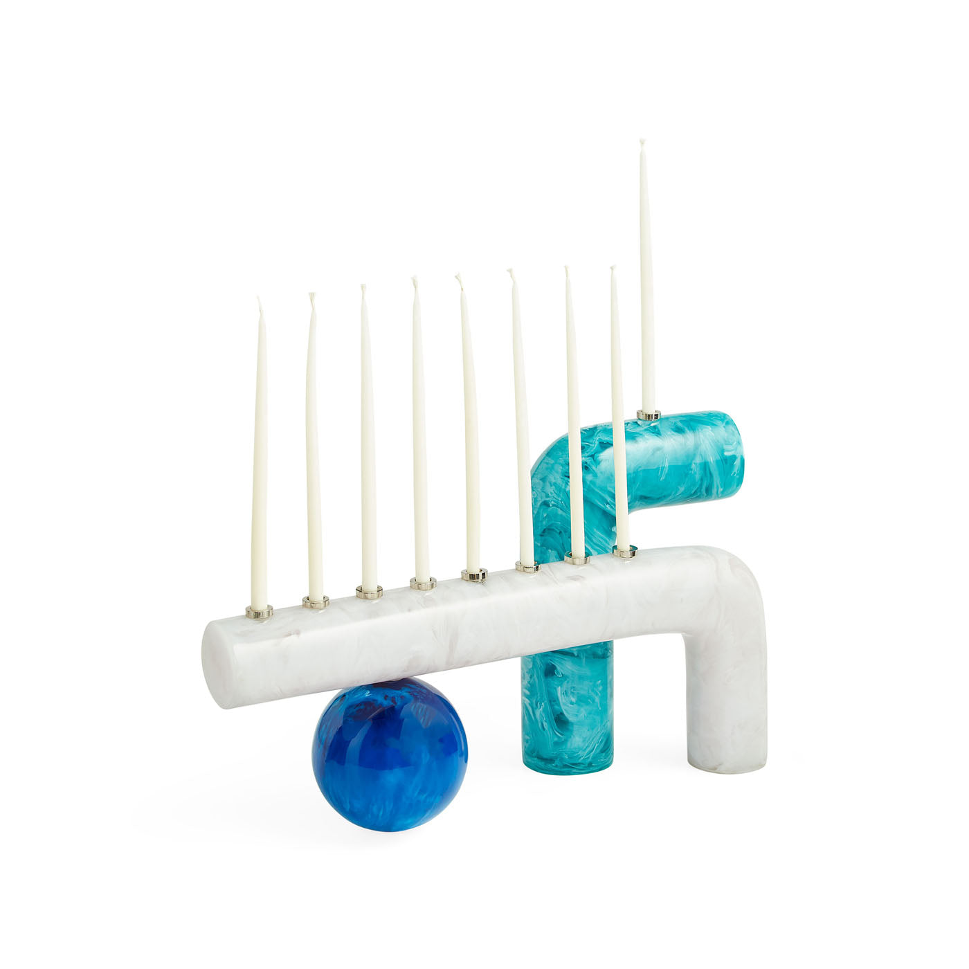 Mustique Menorah - Elegant Hanukkah Candle Holder for Jewish Holiday Decor, Home & Synagogue Celebration
